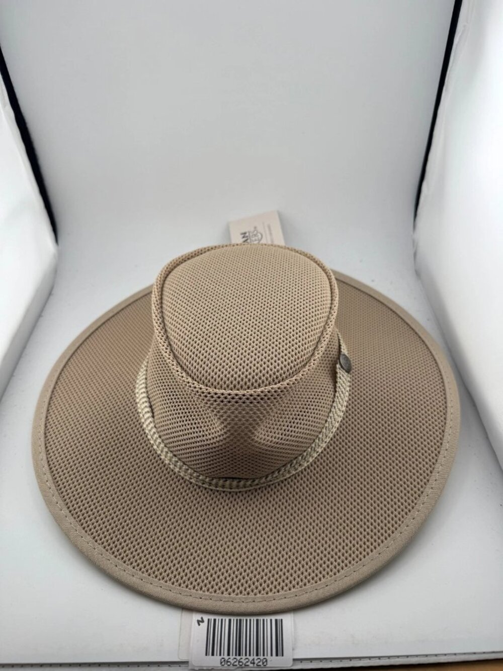 NEW American Hat Makers Mesh Safari Sun Hat Khaki Wide Brim One Size